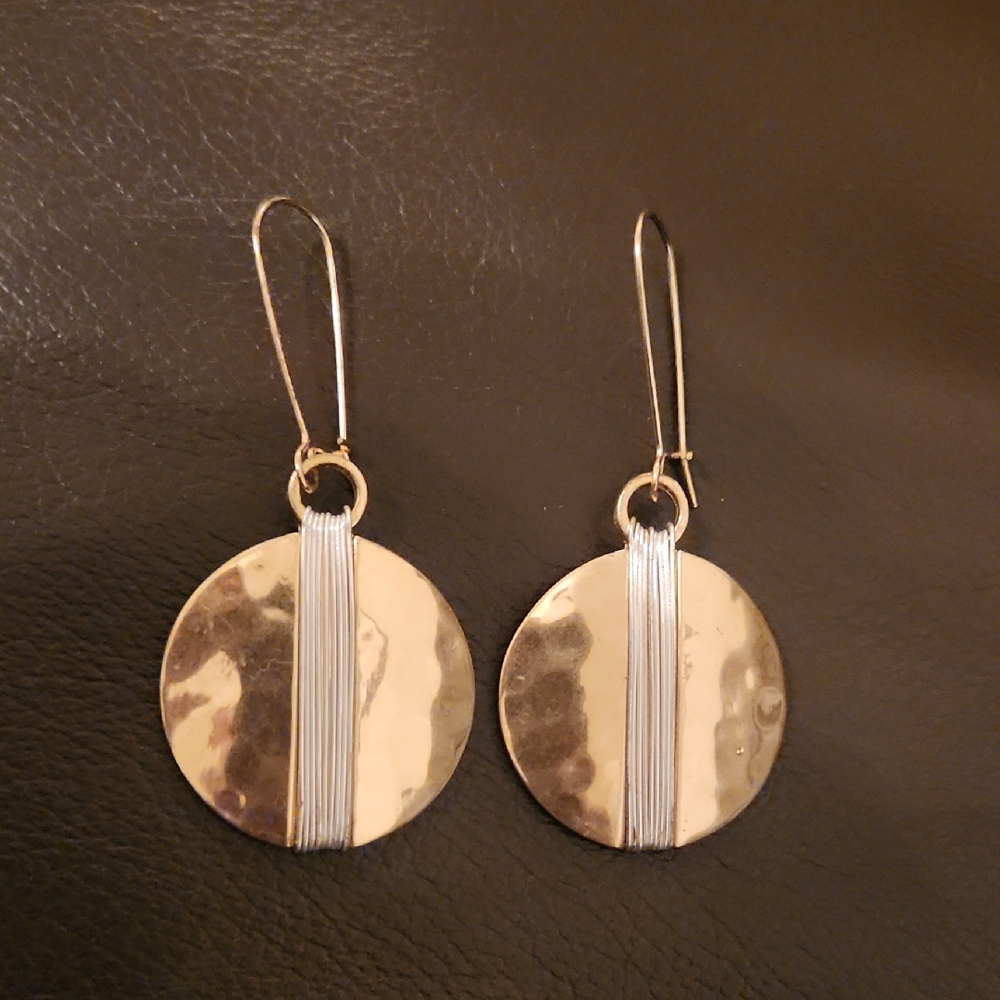 Robert‎ Lee Morris Gold and Silver Disc Earrings